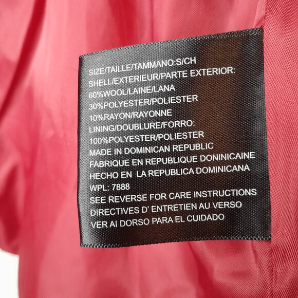 Michael Kors Red Wool Blend Double Breasted Pea Coat Small - Picture 8 of 9